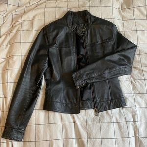 Genuine black leather jacket